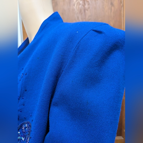 Beaded Blue Bolero Jacket Size 8 by A.J. Bari - Picture 13 of 16